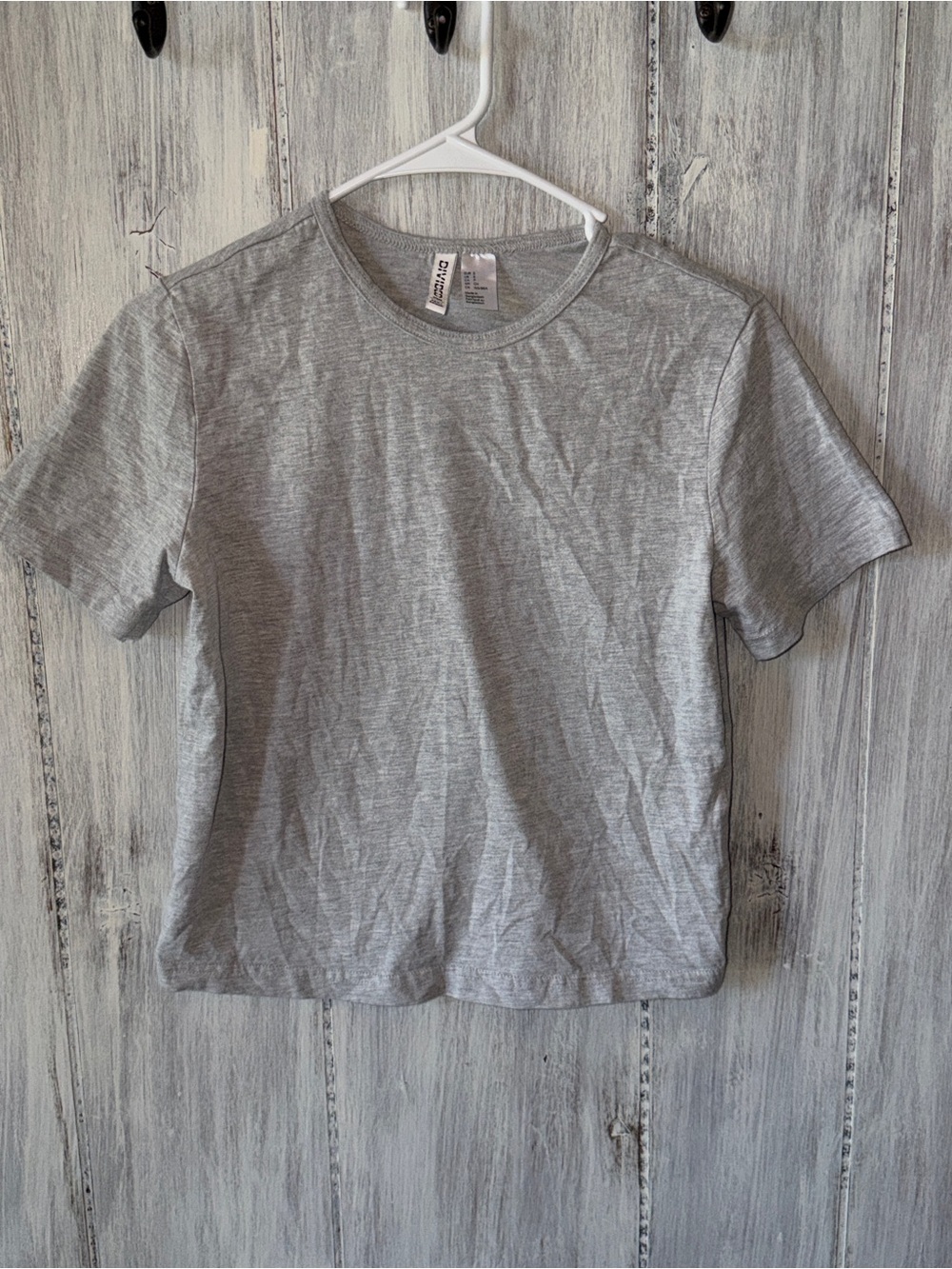H&M Light Heather Gray Crop Tee